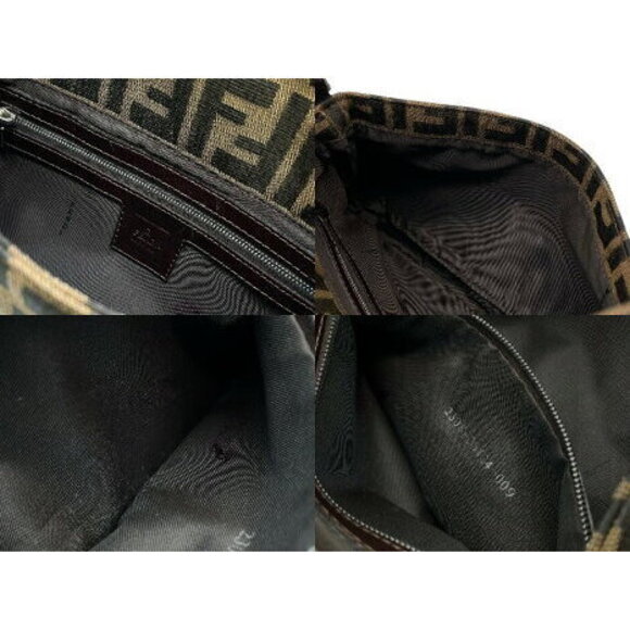 FENDI Mamma Bucket Hobo Shoulder Bag Zucca Canvas Leather Brown - Picture 8 of 8